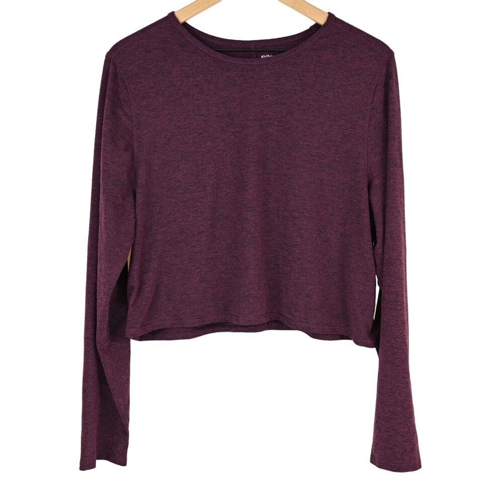 Girlfriend Collective Plum ReSet Cropped Long Sleeve, XXXL